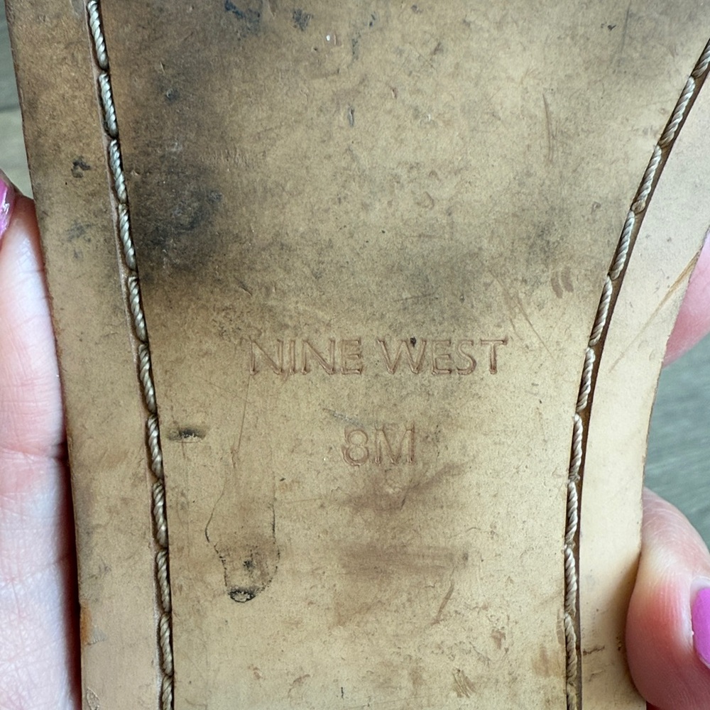 Nine West Taupe Knotted Slide Sandals - Picture 6 of 11